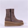 Marco Moreo Stockholm SideZip Wedge Boot - Dark Taupe Suede